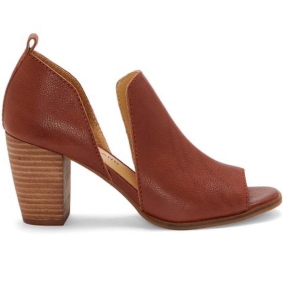 Lucky Brand Junai Leather Peep Toe Bootie - Picture 2 of 7
